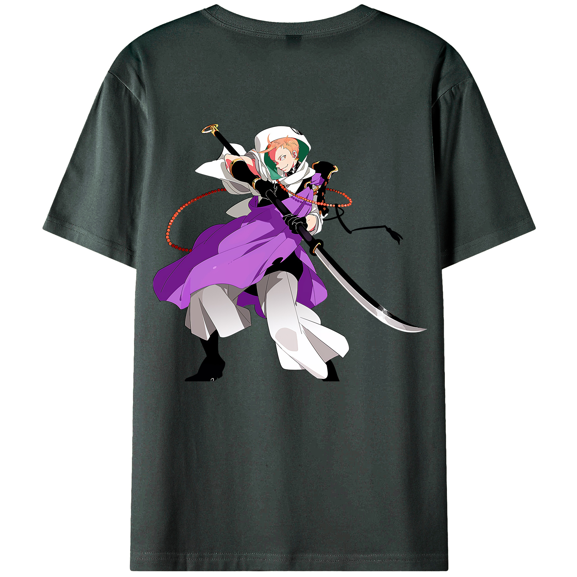 （画像用） 刀剣乱舞 Touken Ranbu 綿100％ メンズ半袖Tシャツ（バックプリント） 通気性